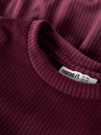 NAME IT Velour Kjole Veloa Burgundy